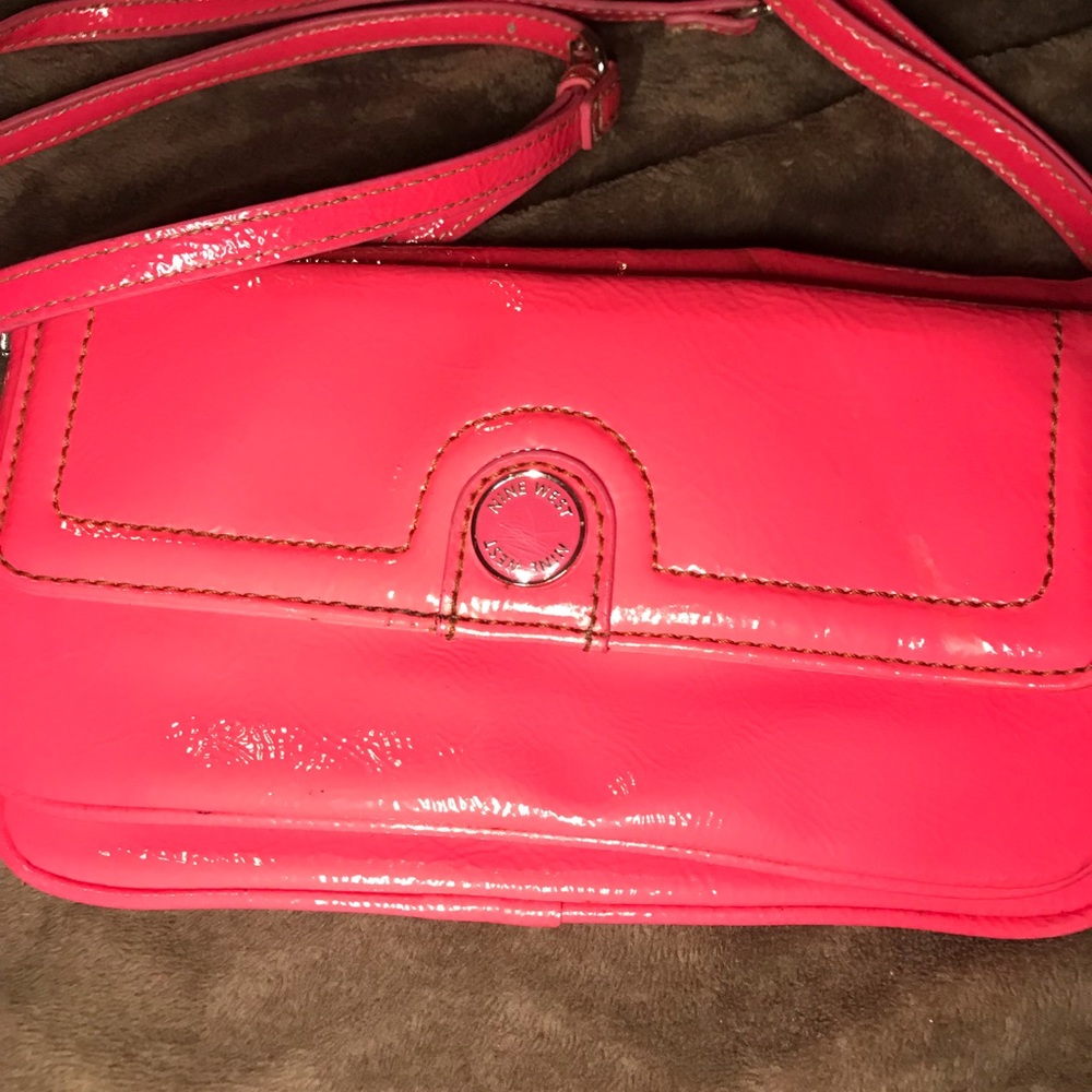 Very cute hot pink NINE WEST crossbody purse